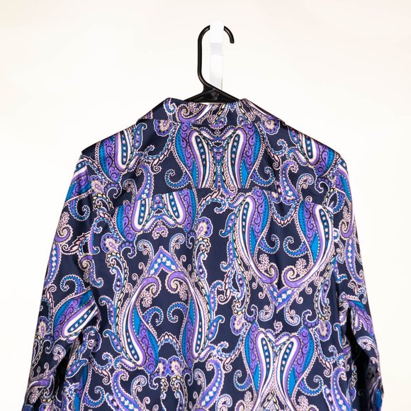 Chico's Women's Dress Shirt Collared Button Up Paisley Long Sleeve Top 1 US M/8 - Picture 8 of 10